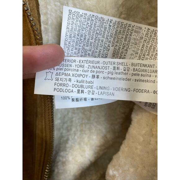 Zara Tan Suede Cropped Moto Jacket - Picture 9 of 9